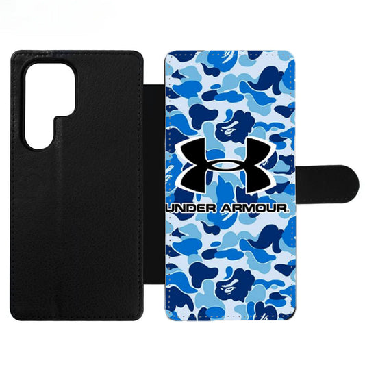 UNDER ARMOUR BLUE CAMO BAPE Wallet Samsung Case