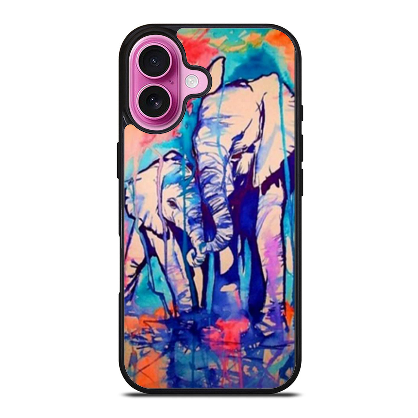 Unique Watercolor Elephant Family Painting Pattern iPhone Case Cover