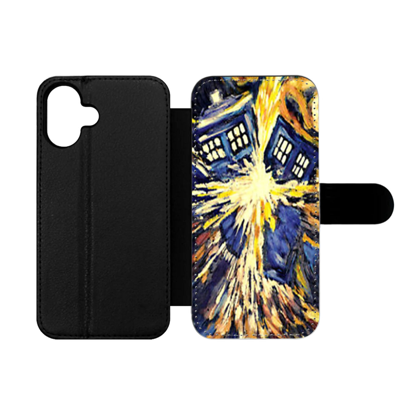 Van Gogh Exploded Tardis Doctor Who Style art painting Wallet iPhone Case