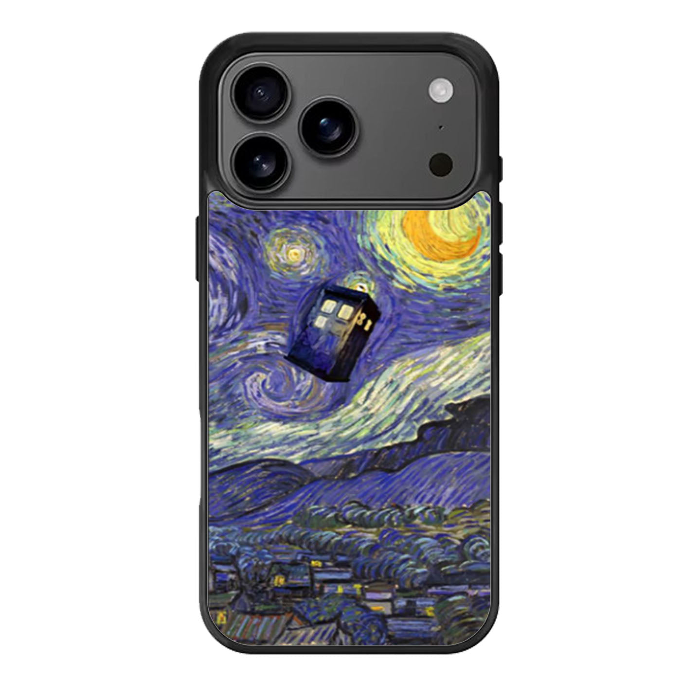 Van Gogh Tardis Doctor Who starry night art painting iPhone 17 Pro Max Case