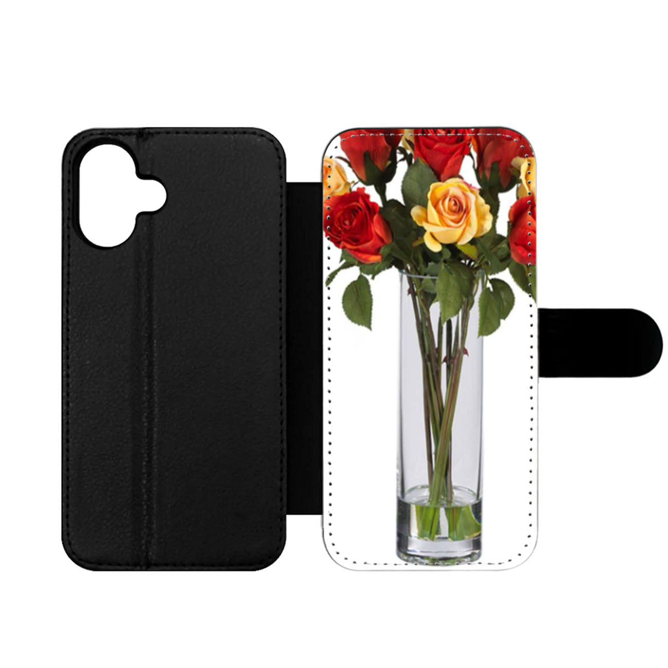 Vase Rose Flower Wallet iPhone Case