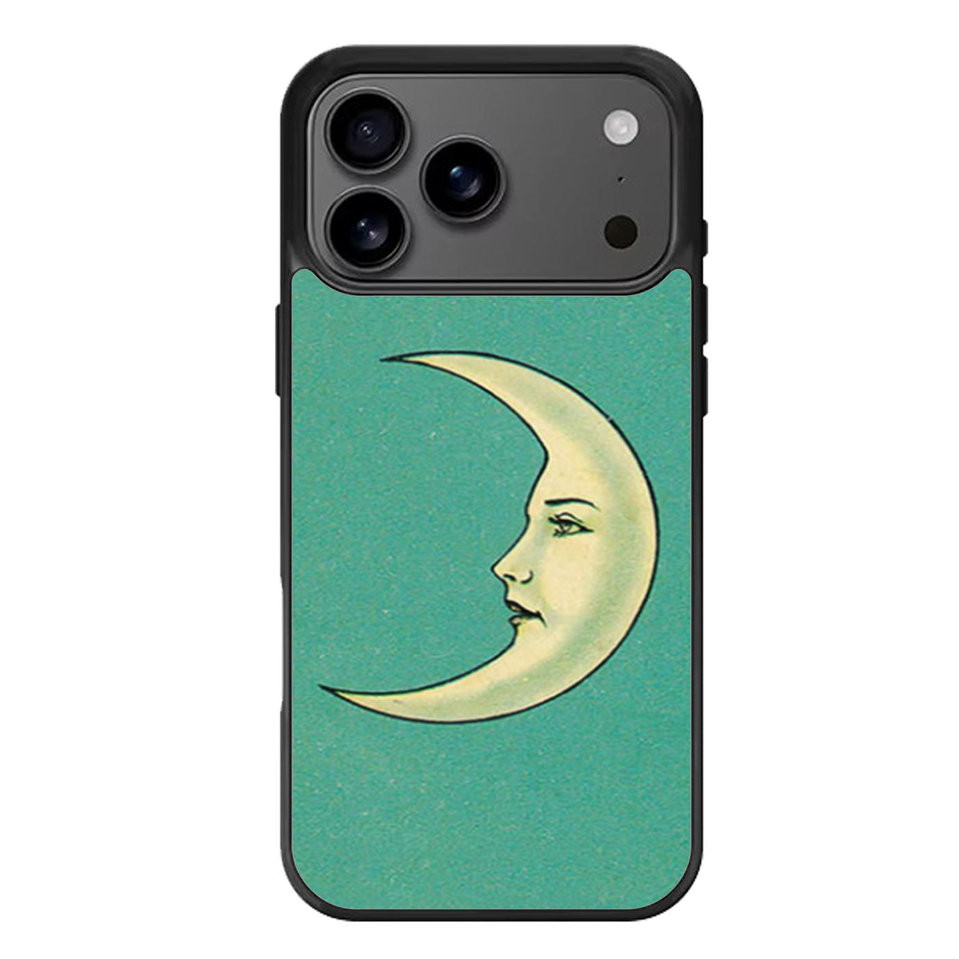 Vintage Crescent Moon Face iPhone 17 Pro Max Case