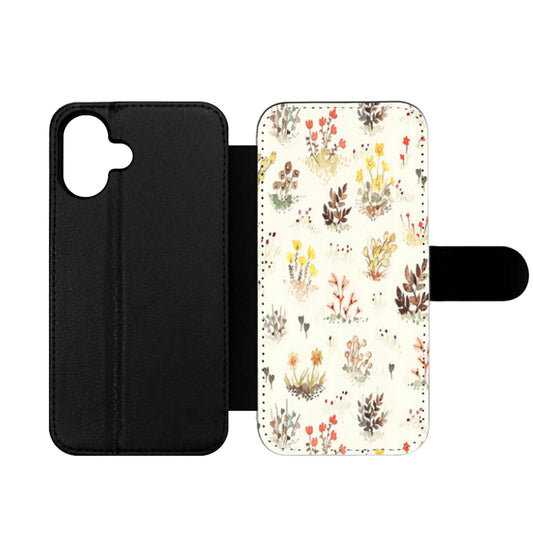 Vintage Flowers Design Wallet iPhone Case
