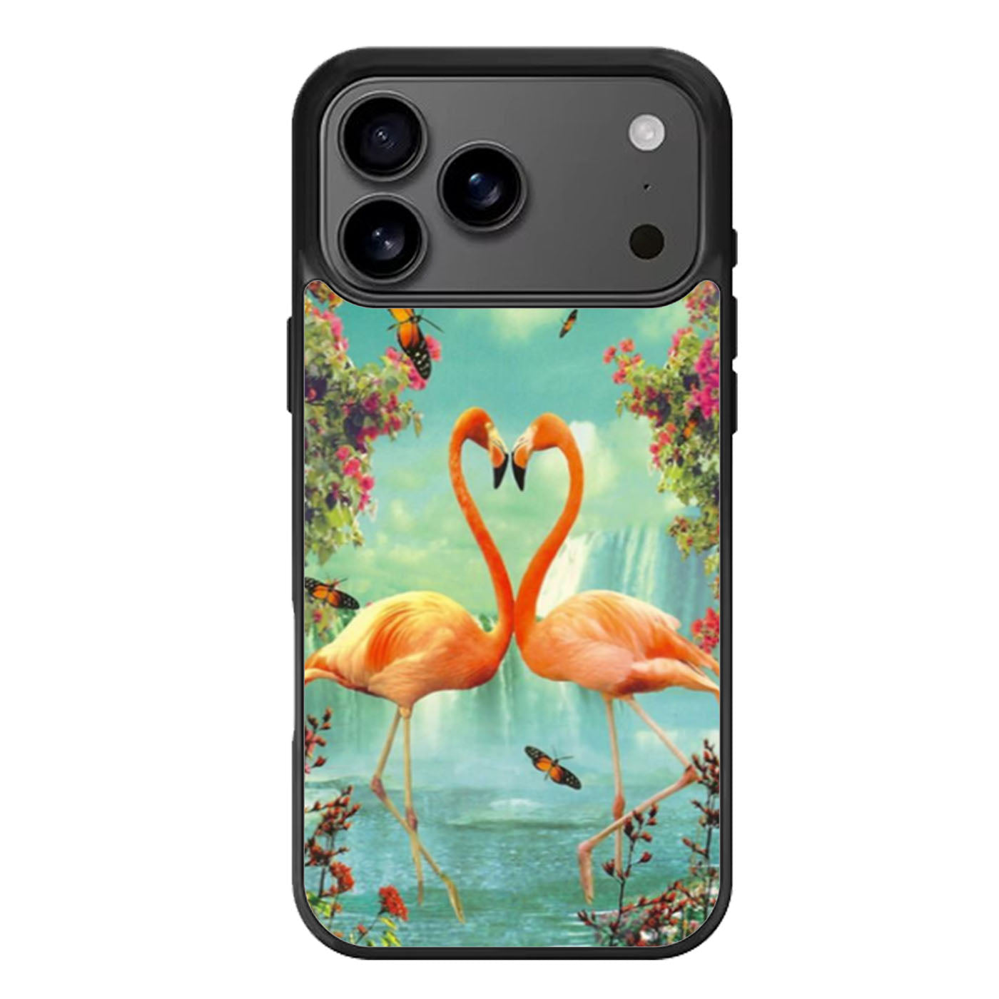 Vintage Heart Flamingo iPhone 17 Pro Max Case