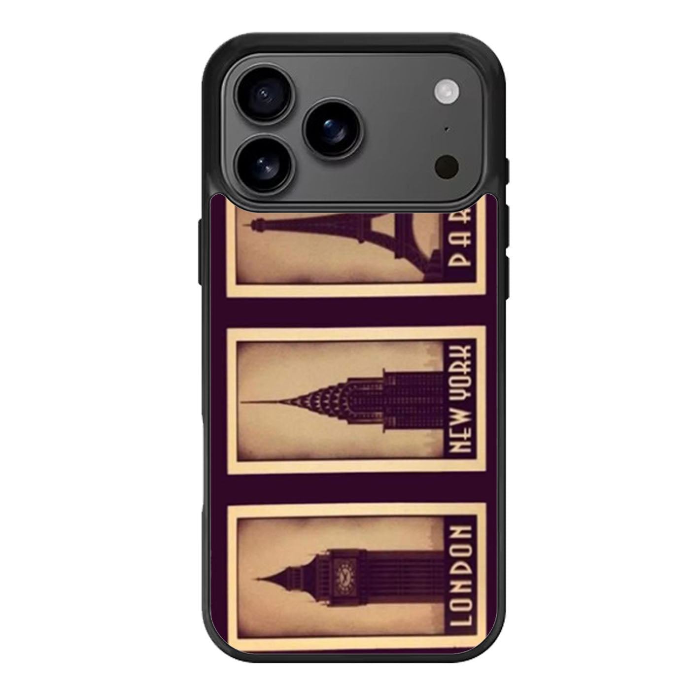 Vintage London New York and Paris iPhone 17 Pro Max Case