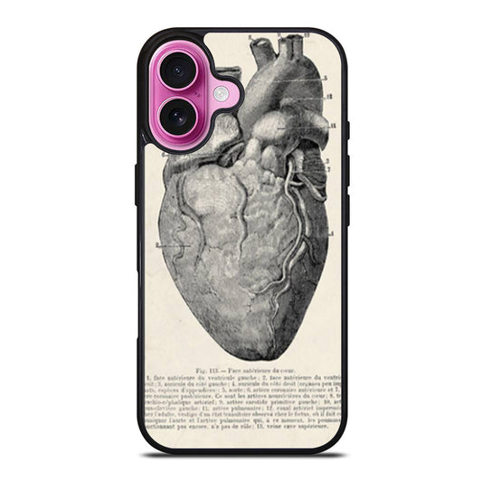 Vintage Medical Anatomical Heart Diagram iPhone Case Cover