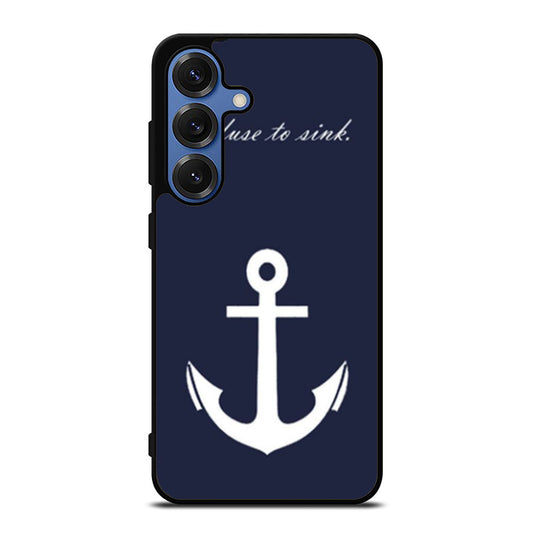 White Anchor On Blue Word Quote Samsung S25 Ultra Case
