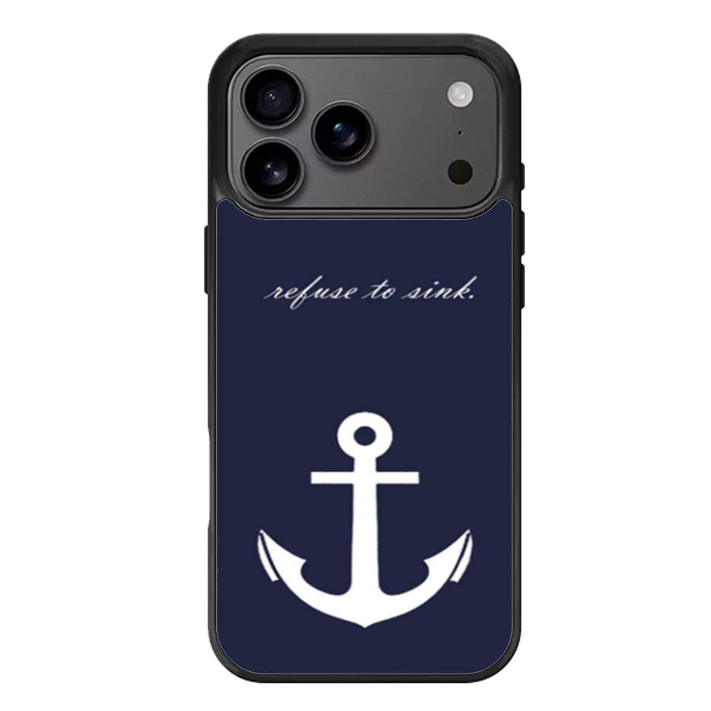 White Anchor On Blue Word Quote iPhone 17 Pro Max Case