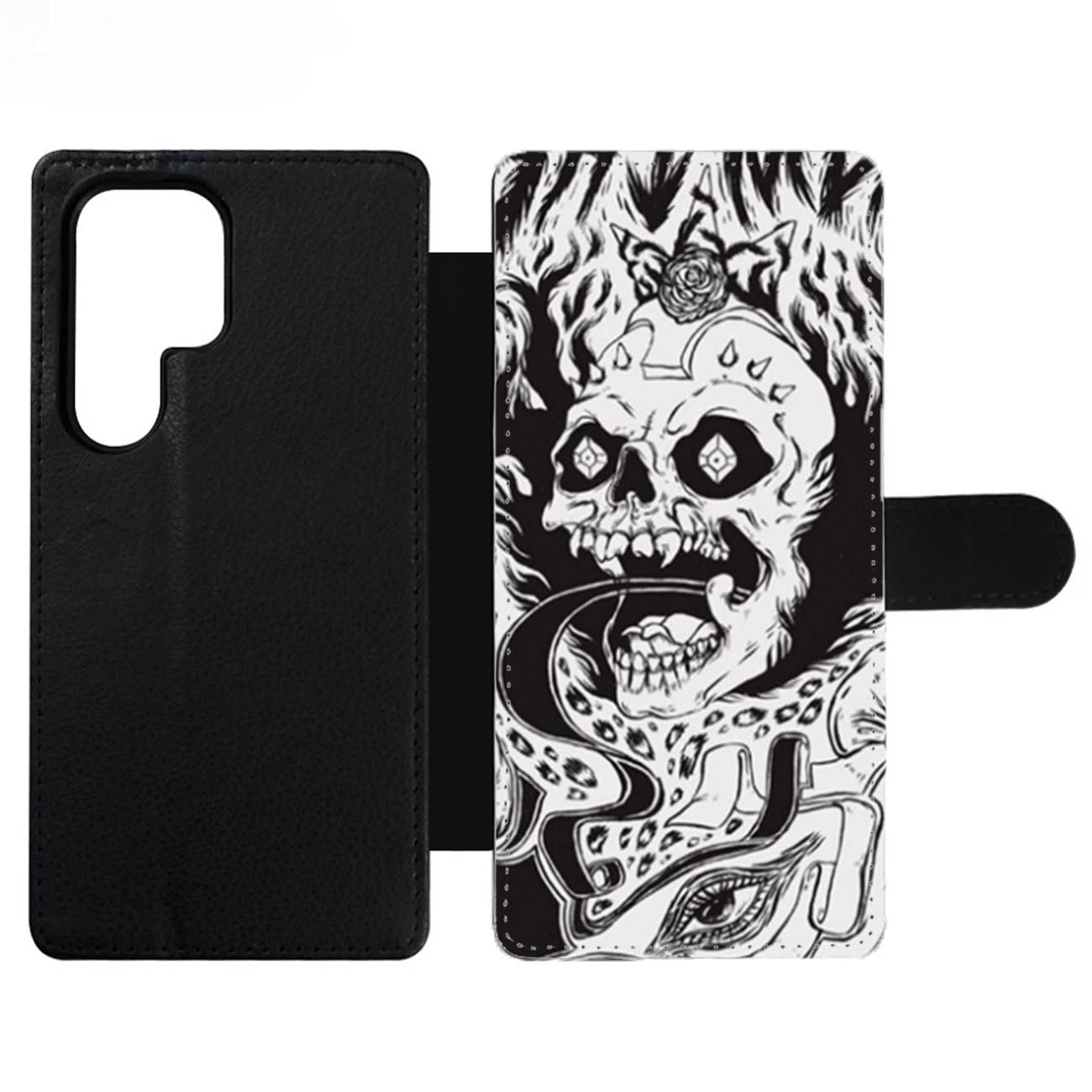 White Grimes Skull Wallet Samsung Case