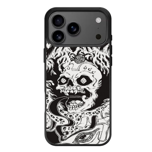 White Grimes Skull iPhone 17 Pro Max Case