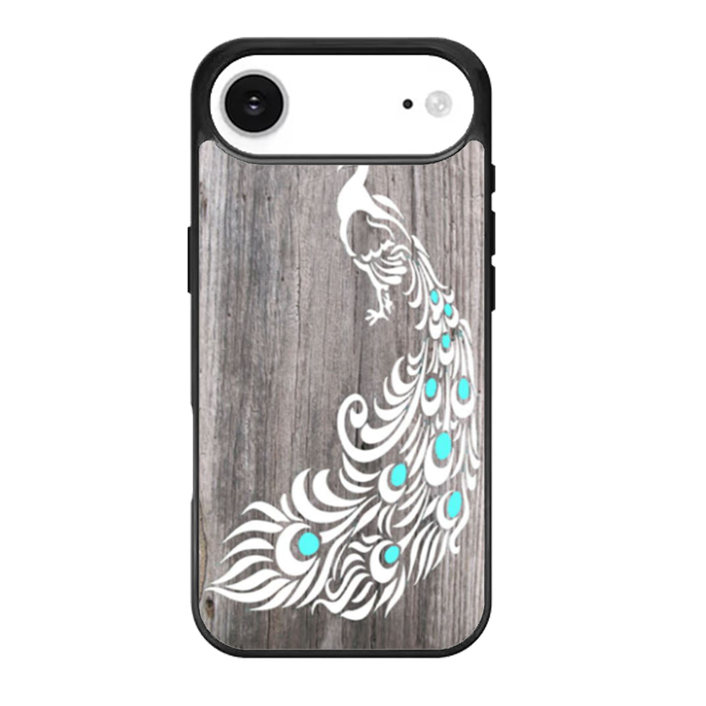 White Peacock Sketch Wood iPhone Air Case