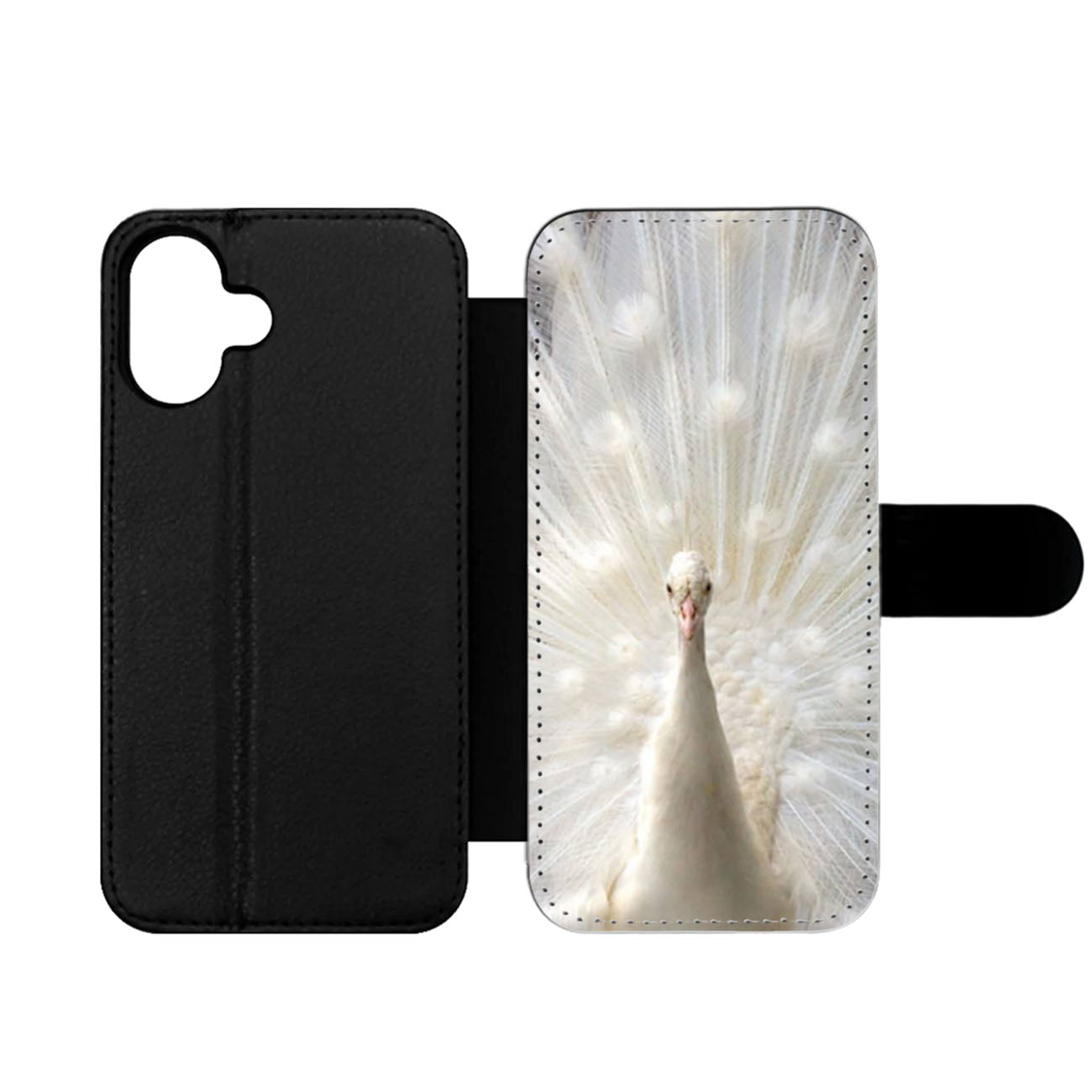 White Peacock Wallet iPhone Case