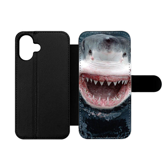 White Shark Portrait Wallet iPhone Case
