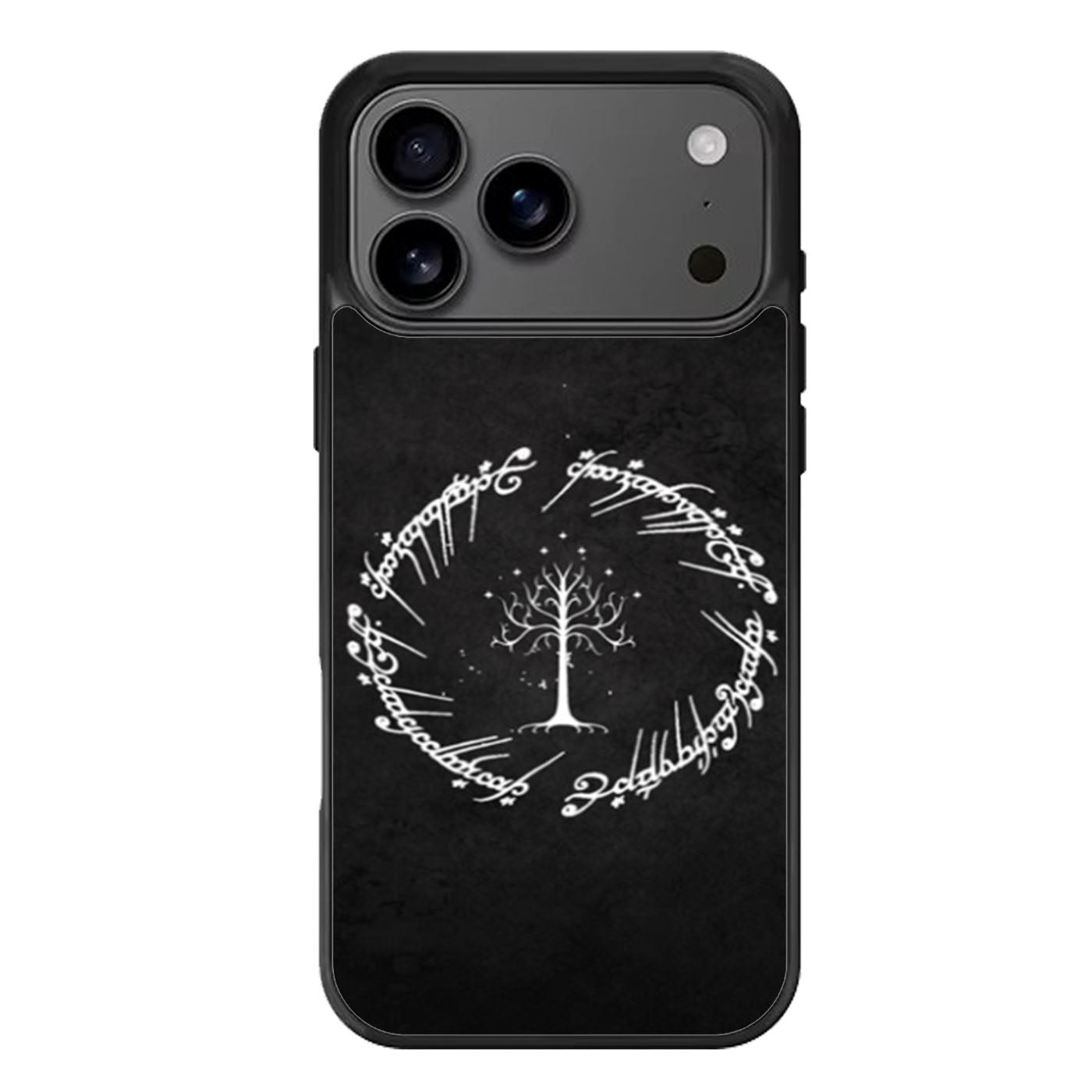 White Tree In Lord Of The Rings Circle Script iPhone 17 Pro Max Case