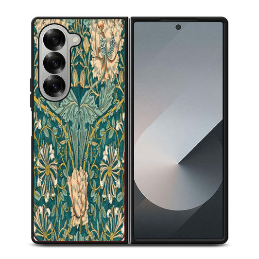 William Morris Honeysuckle Peach Flower Samsung Z Fold 6 Case