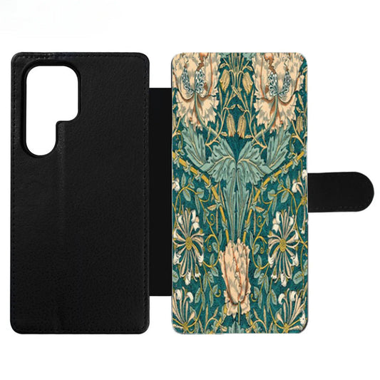 William Morris Honeysuckle Peach Flower Wallet Samsung Case