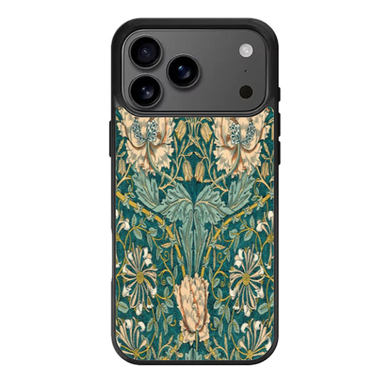 William Morris Honeysuckle Peach Flower iPhone 17 Pro Max Case