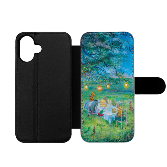Winnie The Pooh Artwork Watercolor Painting Wallet iPhone Case