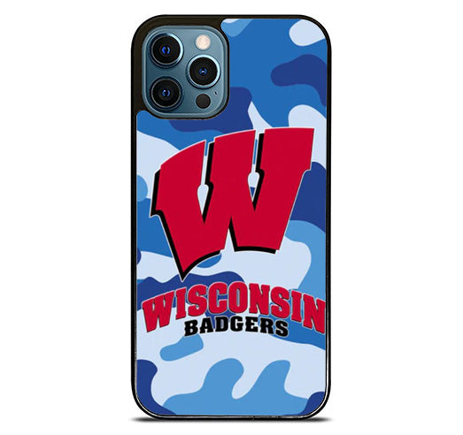 Wisconsin Badgers Blue Camo iPhone 15 Pro Max Case
