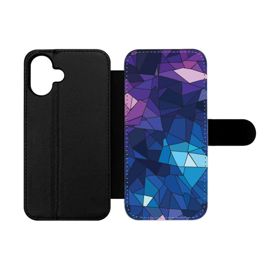 With Blue Glass Design Wallet iPhone Case