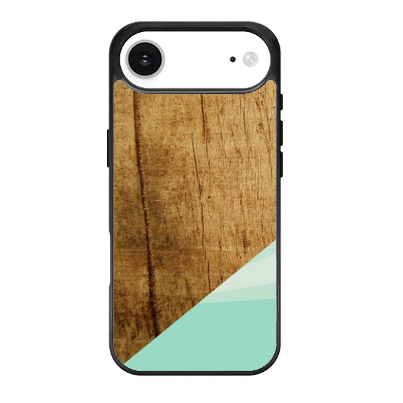 Wood Teal Geometric iPhone Air Case