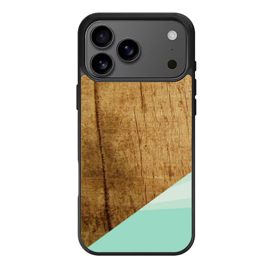 Wood Teal Geometric iPhone 17 Pro Max Case