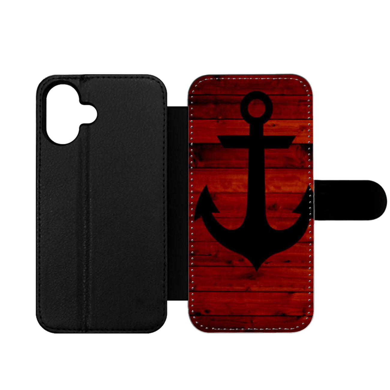 Wood and Anchor Wallet iPhone Case