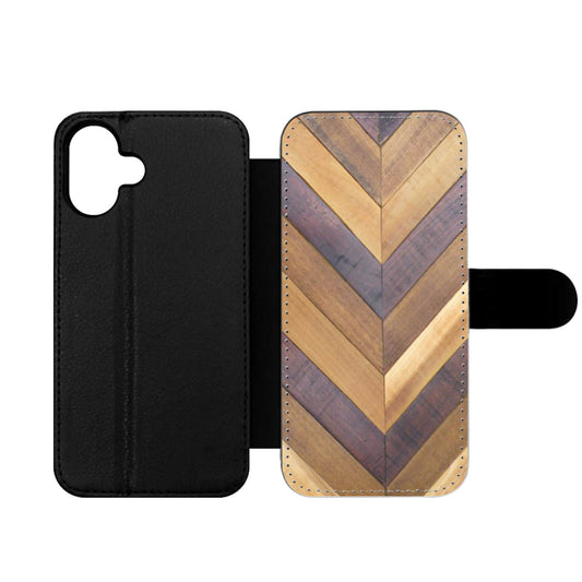 Wooden Chevron Wallet iPhone Case