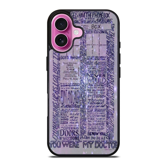 Word Art Tardis Doctor Who in Galaxy iPhone Case Cover