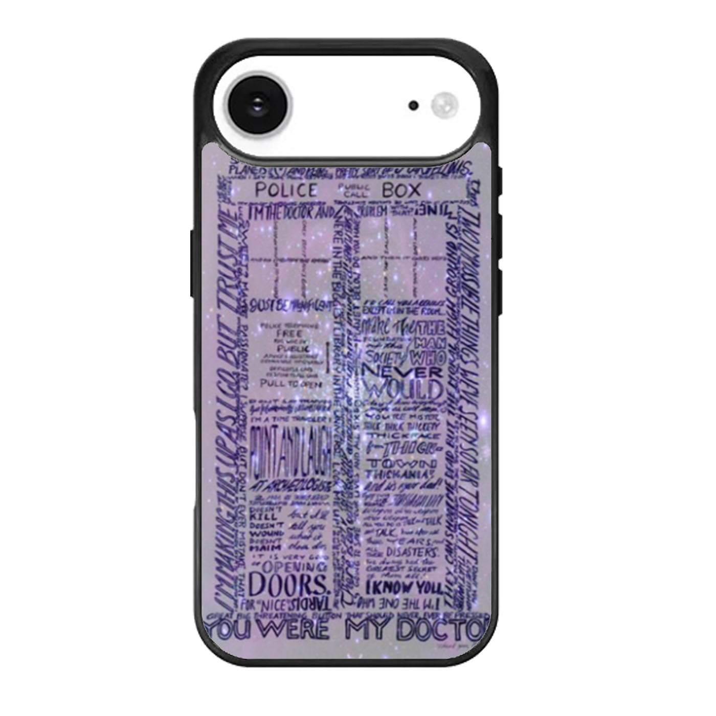 Word Art Tardis Doctor Who in Galaxy iPhone Air Case