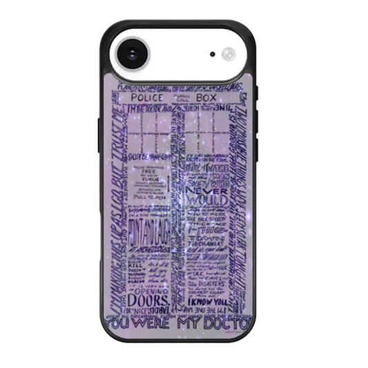 Word Art Tardis Doctor Who in Galaxy iPhone Air Case
