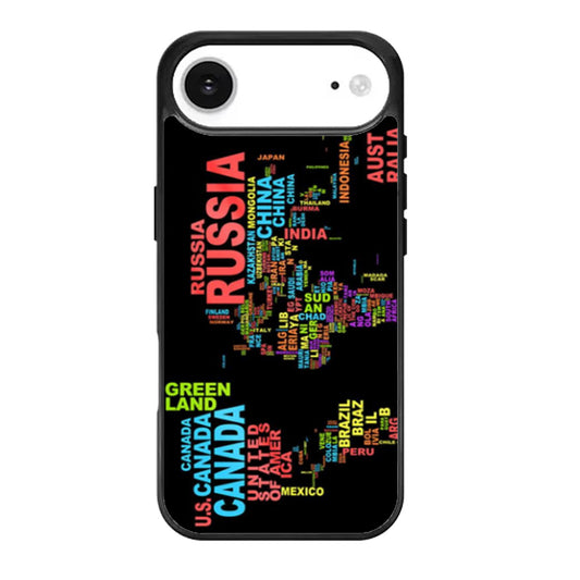 World Continents Map Wording iPhone Air Case