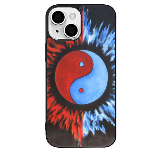 Yin Yang Sun And Moon Painted iPhone 14 Plus Case