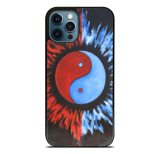 Yin Yang Sun And Moon Painted iPhone 14 Pro Max Case