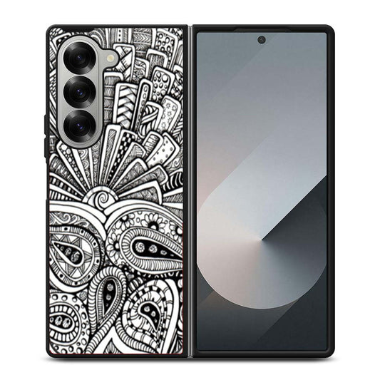 Zentangle Monogram Samsung Z Fold 6 Case