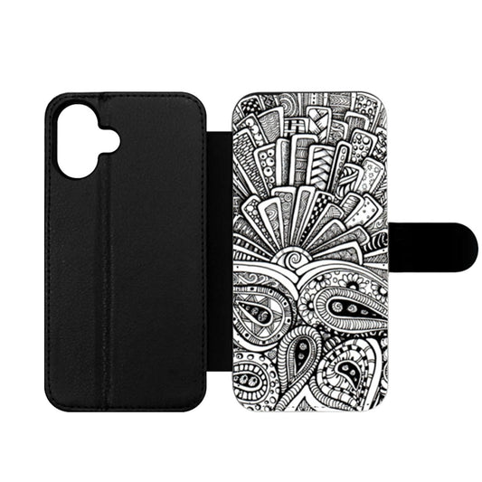 Zentangle Monogram Wallet iPhone Case