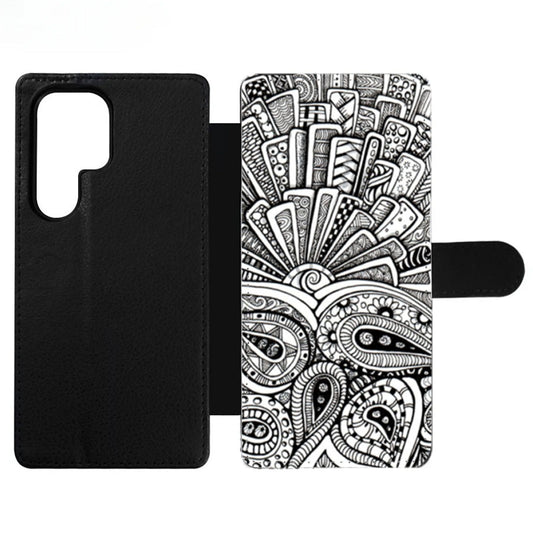 Zentangle Monogram Wallet Samsung Case