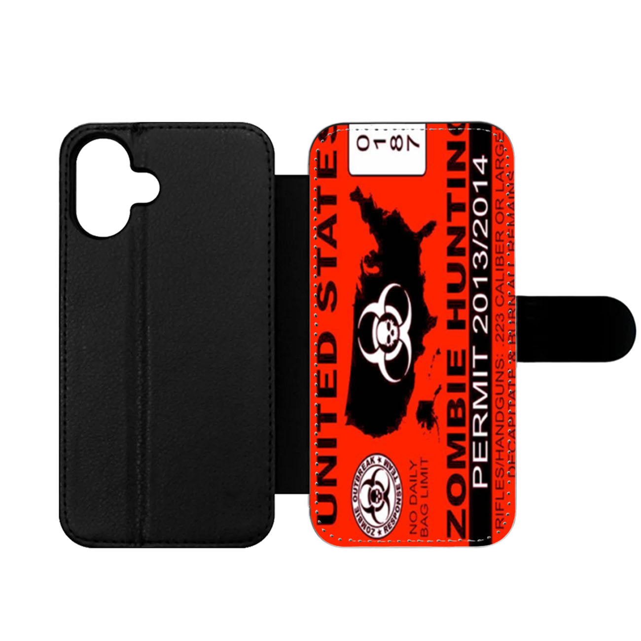 Zombie Hunting Permit Wallet iPhone Case