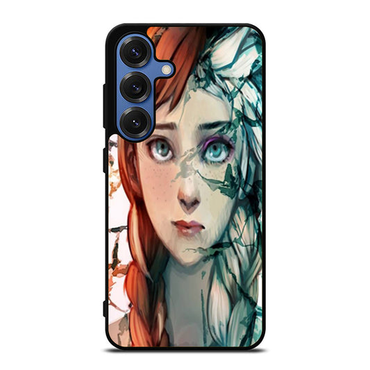 ana and elsa frozen face art Samsung S25 Ultra Case