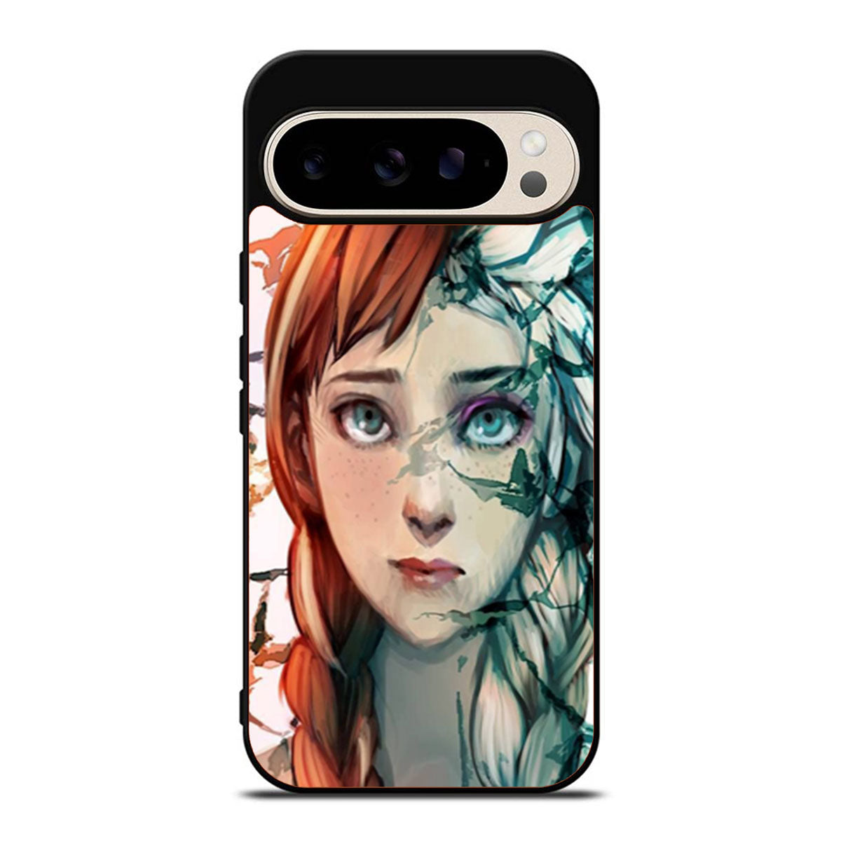 ana and elsa frozen face art Google Pixel 9 Pro Case