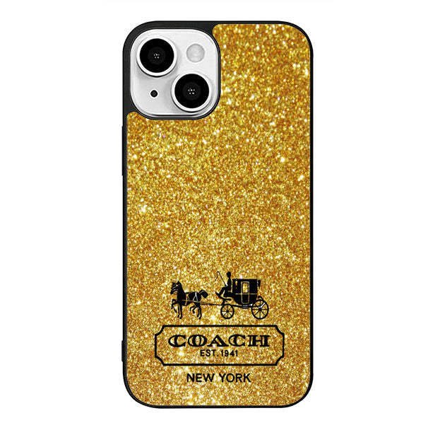 Coach NY Golden Sparkly iPhone 13 Case