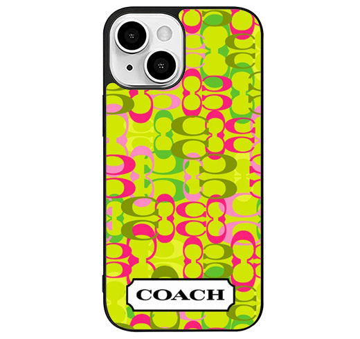 Coach Pattern Green iPhone 13 Case
