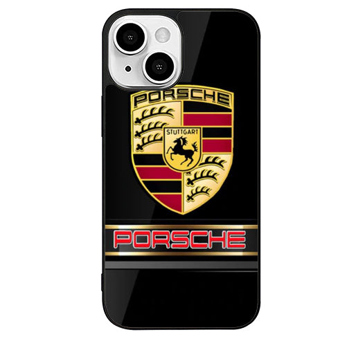porsche black metallic logo iPhone 13 Case