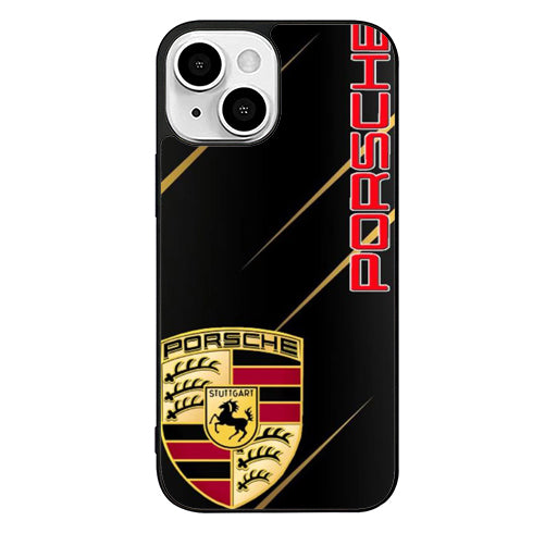 Porsche Metallic Black Logo iPhone 13 Case