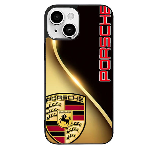 Porsche Metallic Golden Logo iPhone 13 Case
