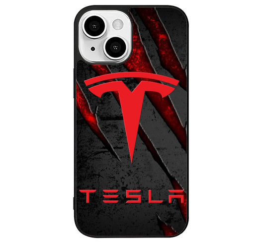 tesla logo metal iPhone 13 Case