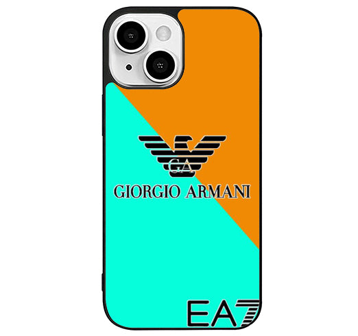 Armani Mint Orange Logo iPhone 14 Plus Case