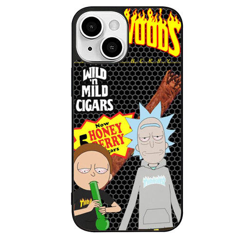 backwoods black rick morty iPhone 14 Plus Case