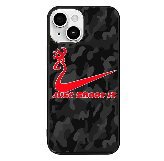 Browning Deer Just Shoot it Camo iPhone 14 Plus Case