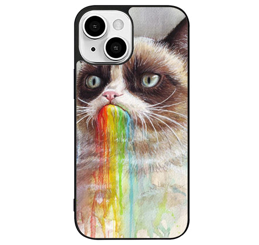 Grumpy Cat Rainbow iPhone 14 Plus Case